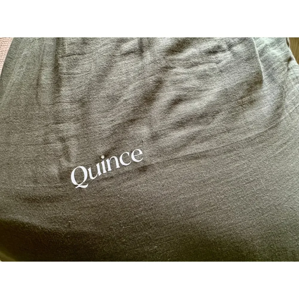 QUINCE Organic Airy Gauze Dream Quilt Set Olive FULL/QUEEN